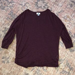 Plum high low quarter sleeve shirt
